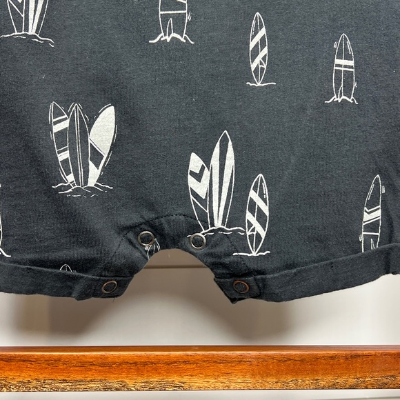 Black Surfboard Print Baby Romper - Picture 6 of 6